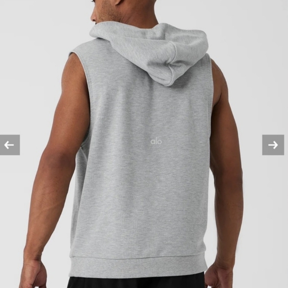 ALO Yoga Men's Gray Sleeveless Hoodie